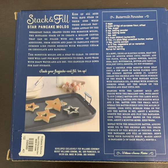 Williams-Sonoma Stack and Fill Star Pancake Molds - Picture 2 of 6